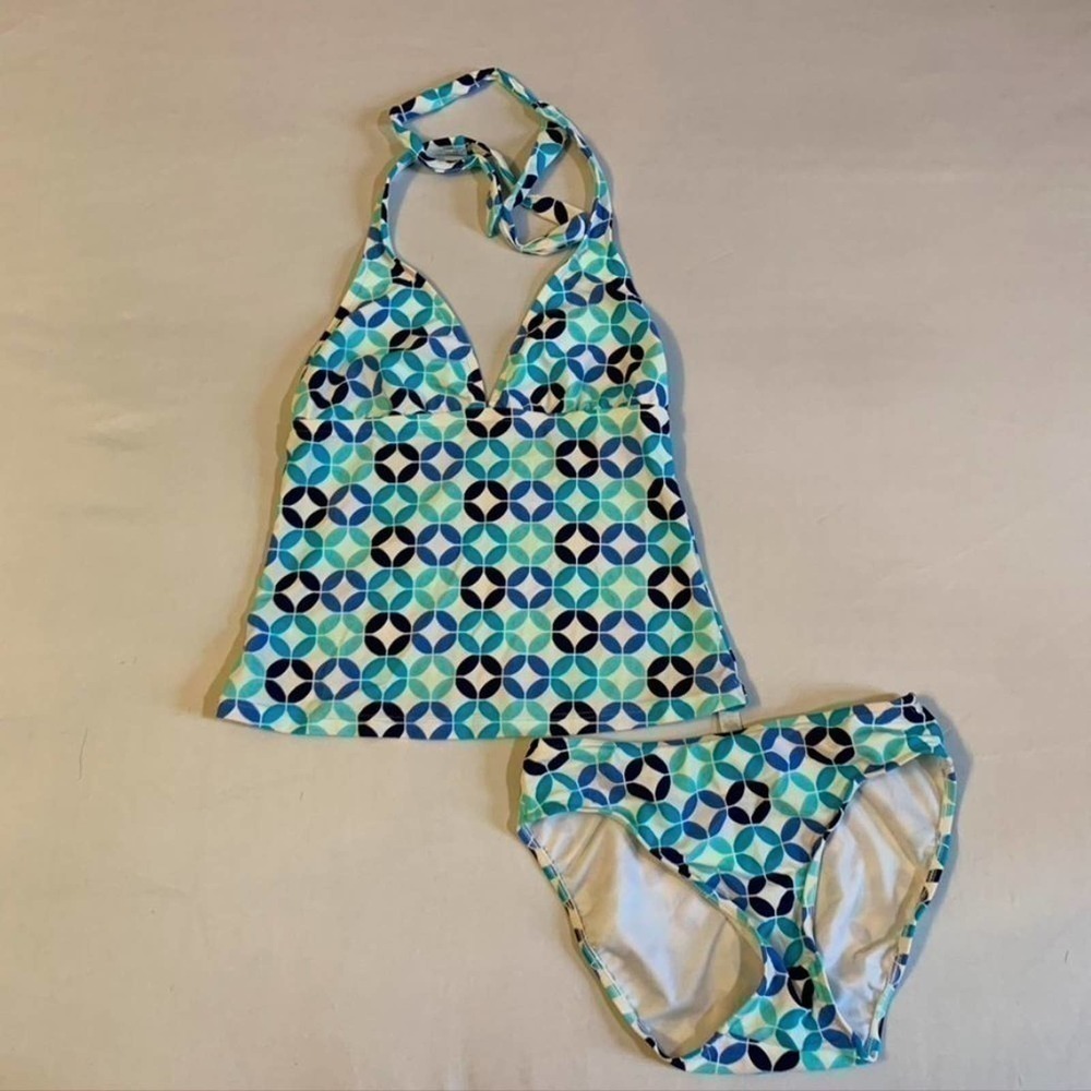5/ $25 𝅺Swim Systems Blue Dot Tankini Set S